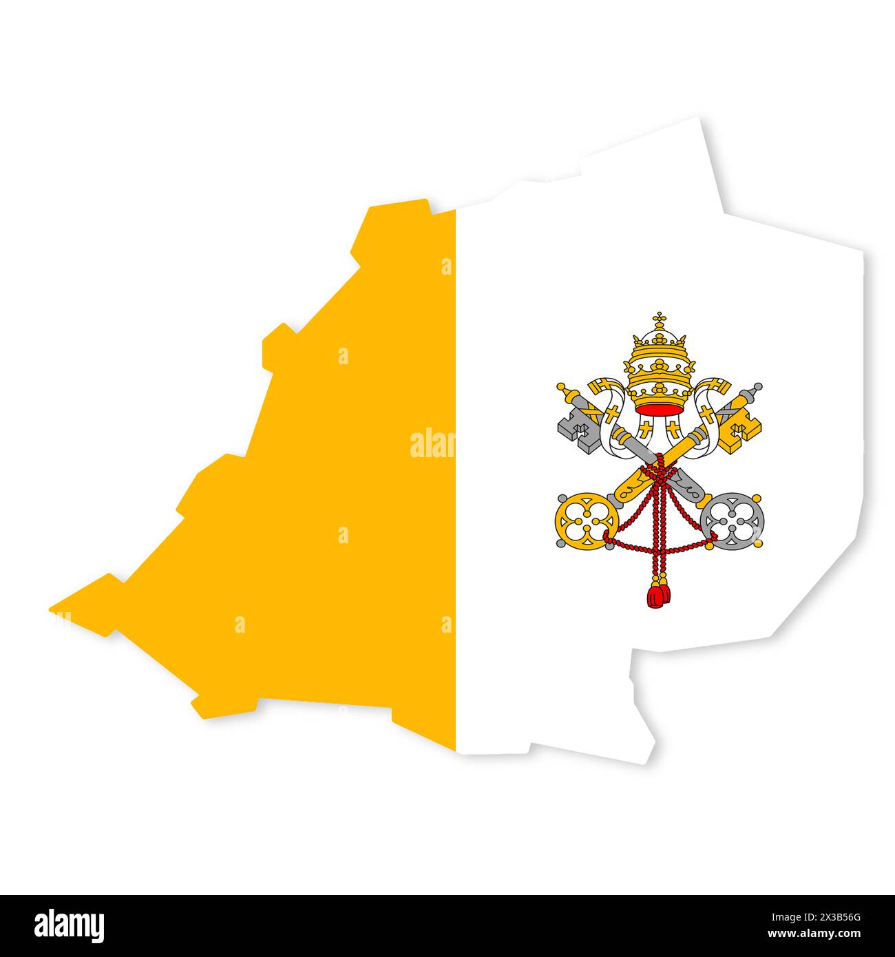Mappa a bandiera della città del Vaticano con percorso di ritaglio Foto Stock