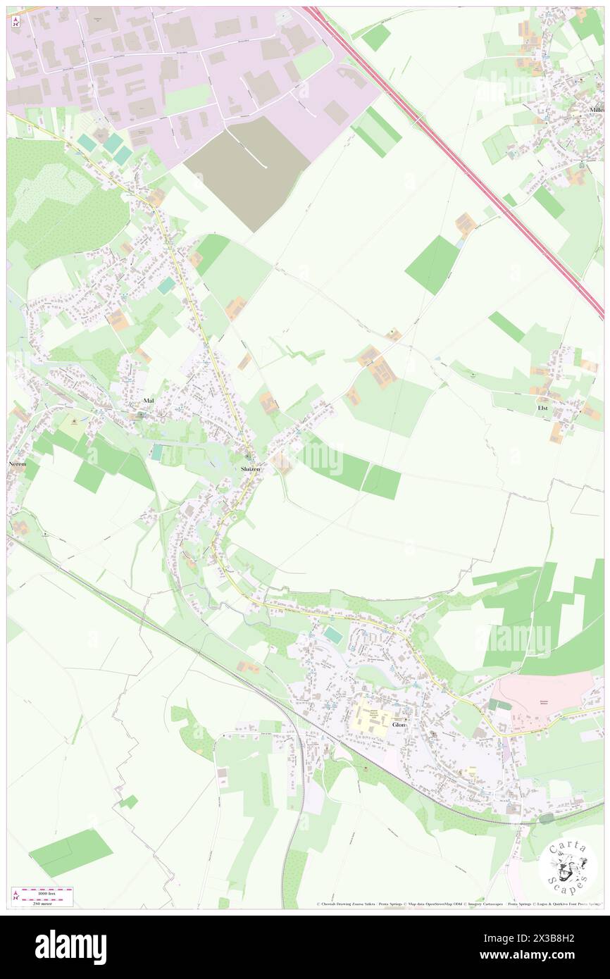 Sluizen, Provincie Limburg, BE, Belgio, Fiandre, N 50 45' 54'', N 5 31' 52'', MAP, Cartascapes Map pubblicata nel 2024. Esplora Cartascapes, una mappa che rivela i diversi paesaggi, culture ed ecosistemi della Terra. Viaggia attraverso il tempo e lo spazio, scoprendo l'interconnessione del passato, del presente e del futuro del nostro pianeta. Foto Stock