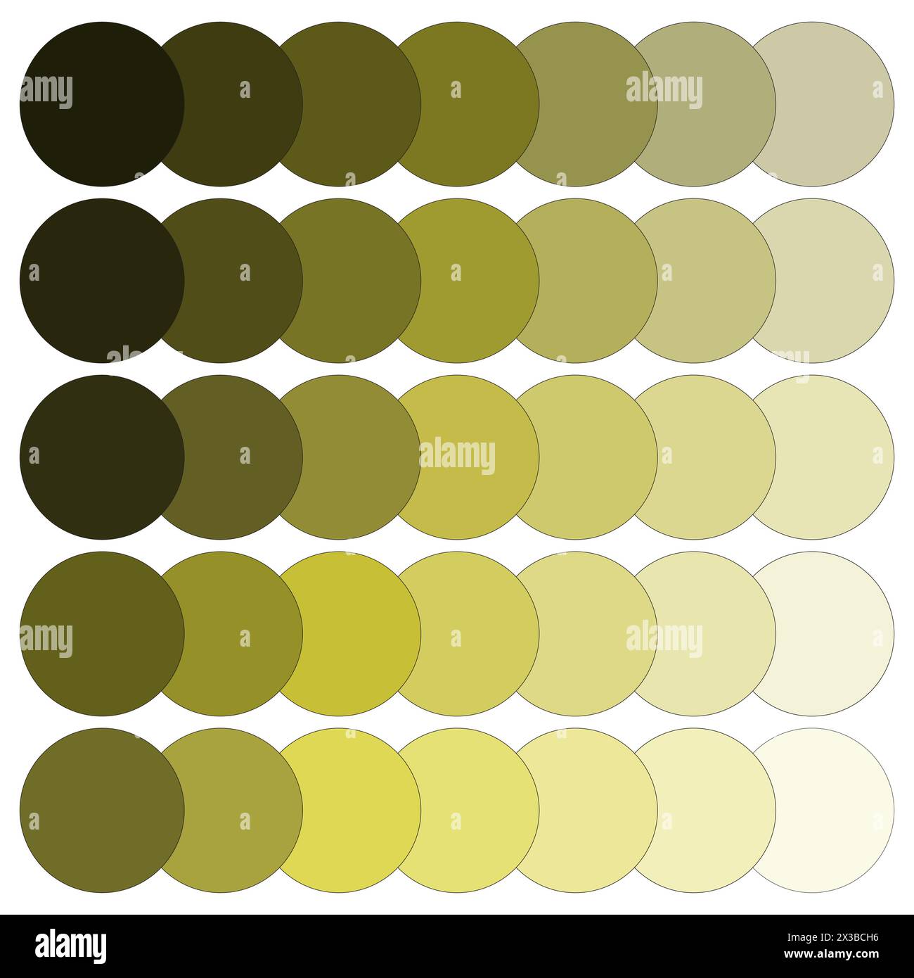 Cerchi sfumati verde oliva. Combinazione di colori a tonalità calde. Sequenza di forme arrotondate. Illustrazione vettoriale. EPS 10. Illustrazione Vettoriale