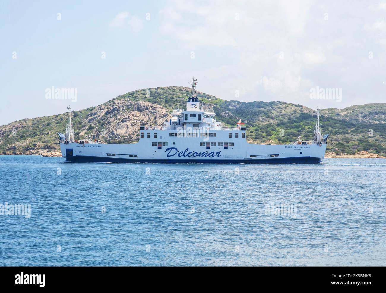 Traghetto per l'isola di Caprera, Arcipelago la Maddalena, Sardegna, Italia Foto Stock