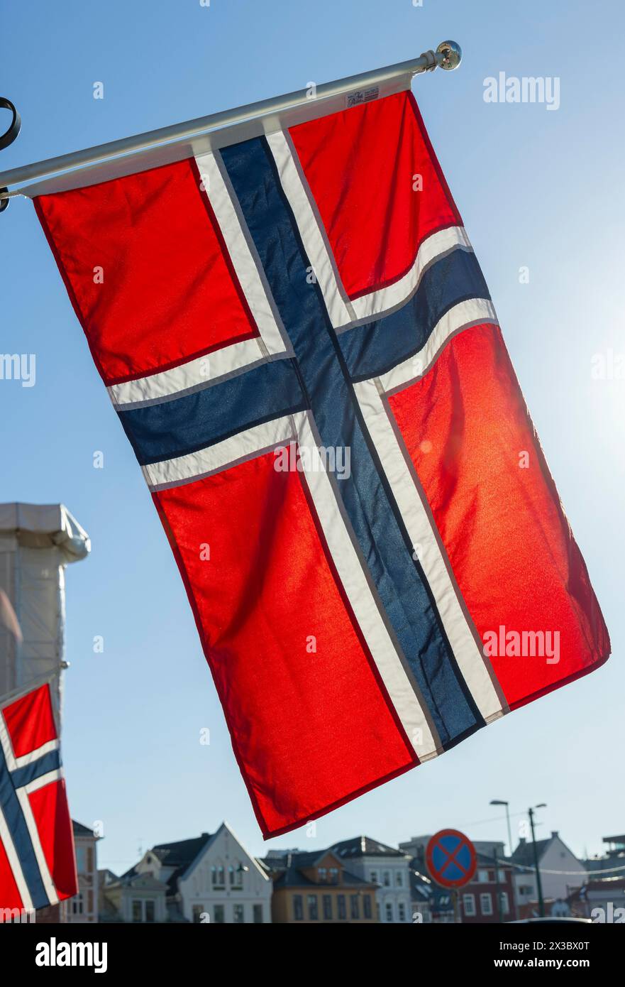 Flag, Bergen, Norvegia, costa sud-occidentale, Scandinavia, nord Europa Foto Stock