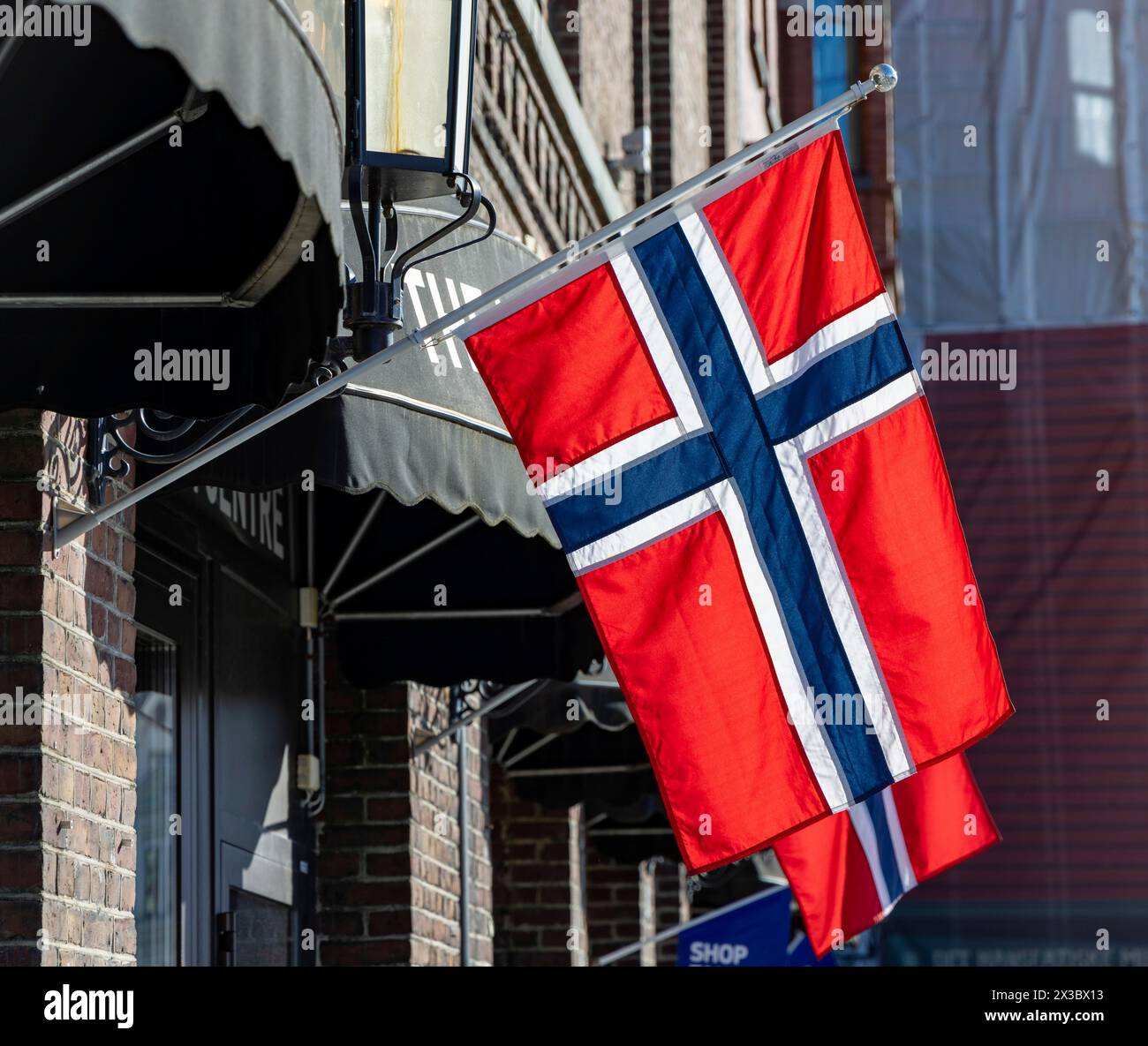 Bandiere, Bergen, Norvegia, costa sud-occidentale, Scandinavia, nord Europa Foto Stock