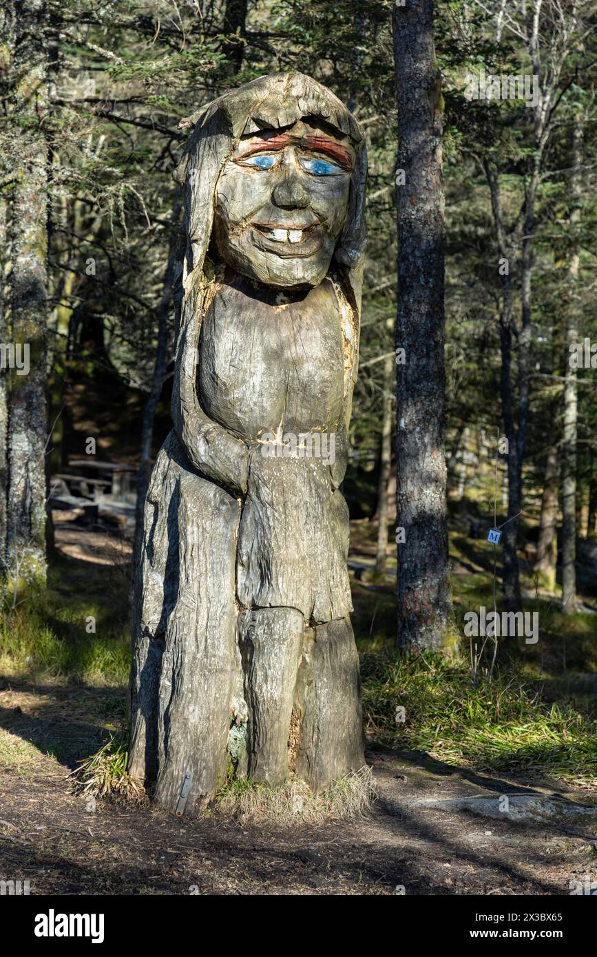 Troll figure, Floyen Mountain, Bergen, provincia di Vestland, Norvegia, costa sud-occidentale, Scandinavia, Europa settentrionale Foto Stock