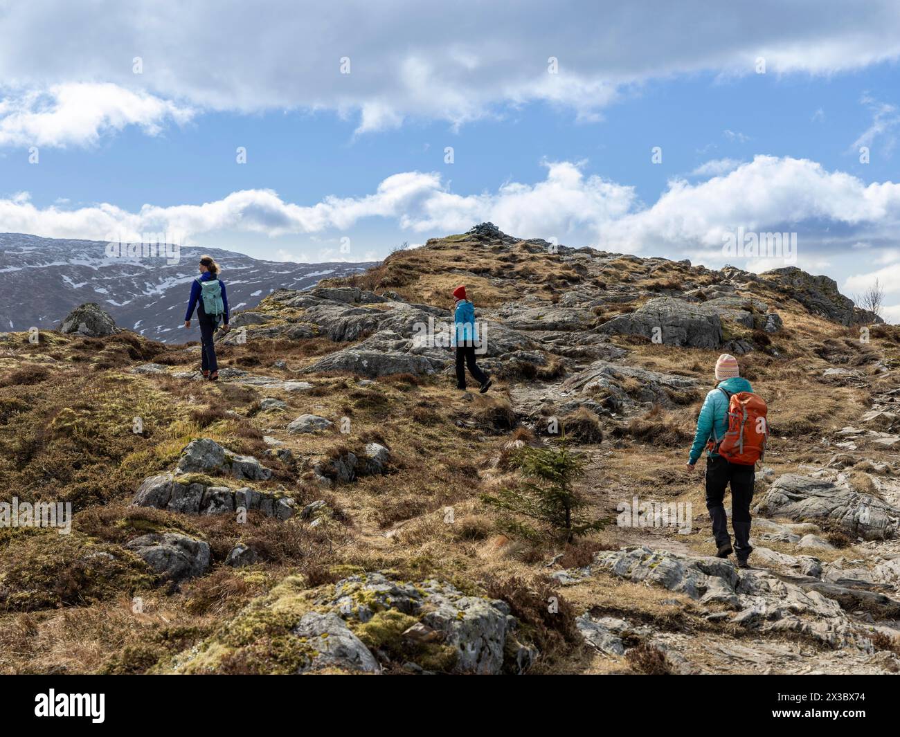 Escursioni sul monte Arnanipa, Arna, provincia di Vestland, Bergen, Norvegia, costa sud-occidentale, Scandinavia, Europa settentrionale Foto Stock