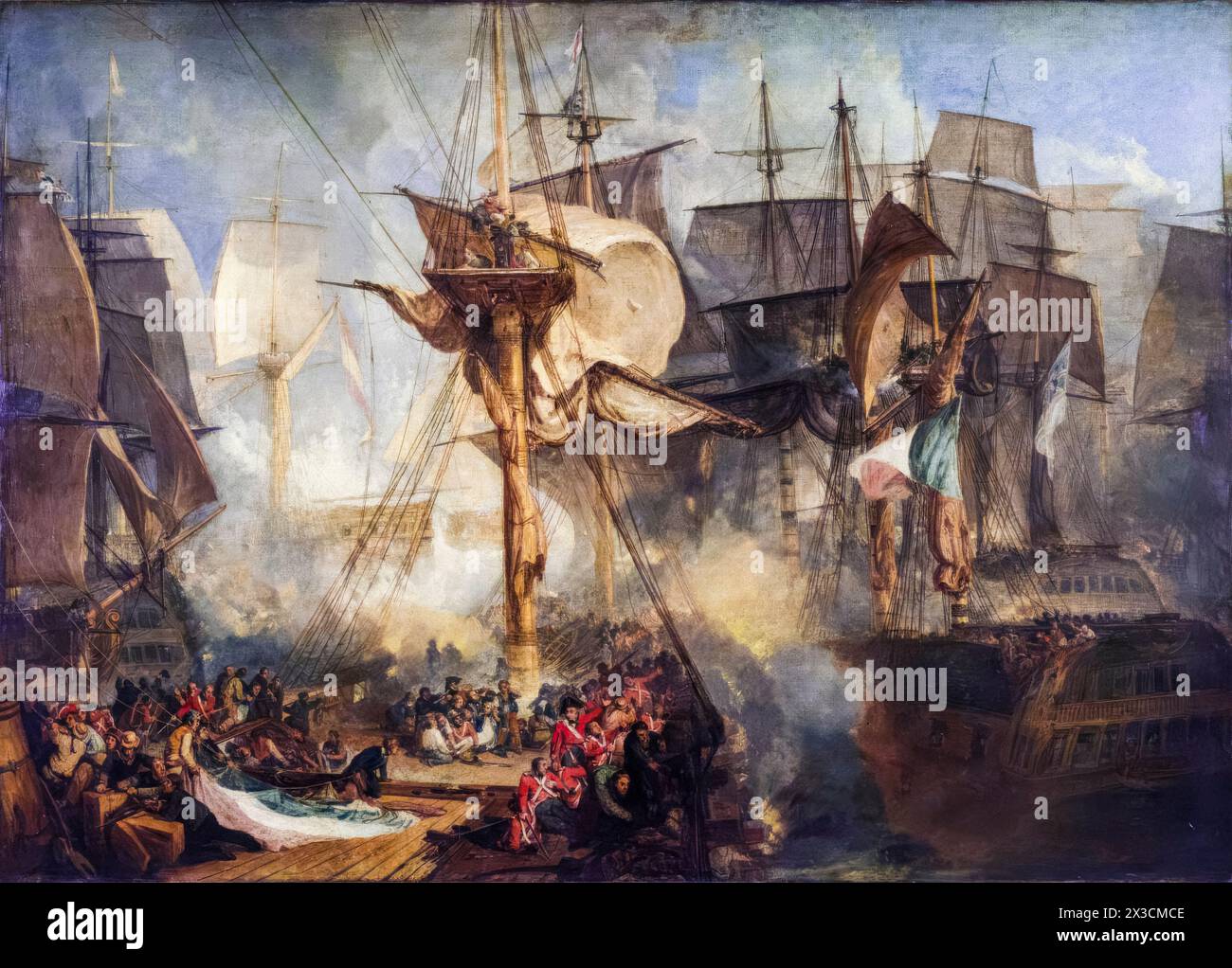 JMW Turner, la battaglia di Trafalgar, come visto dal Mizen Starboard, Shrouds of the Victory, painting in oil on canvas, 1806-1808 Foto Stock