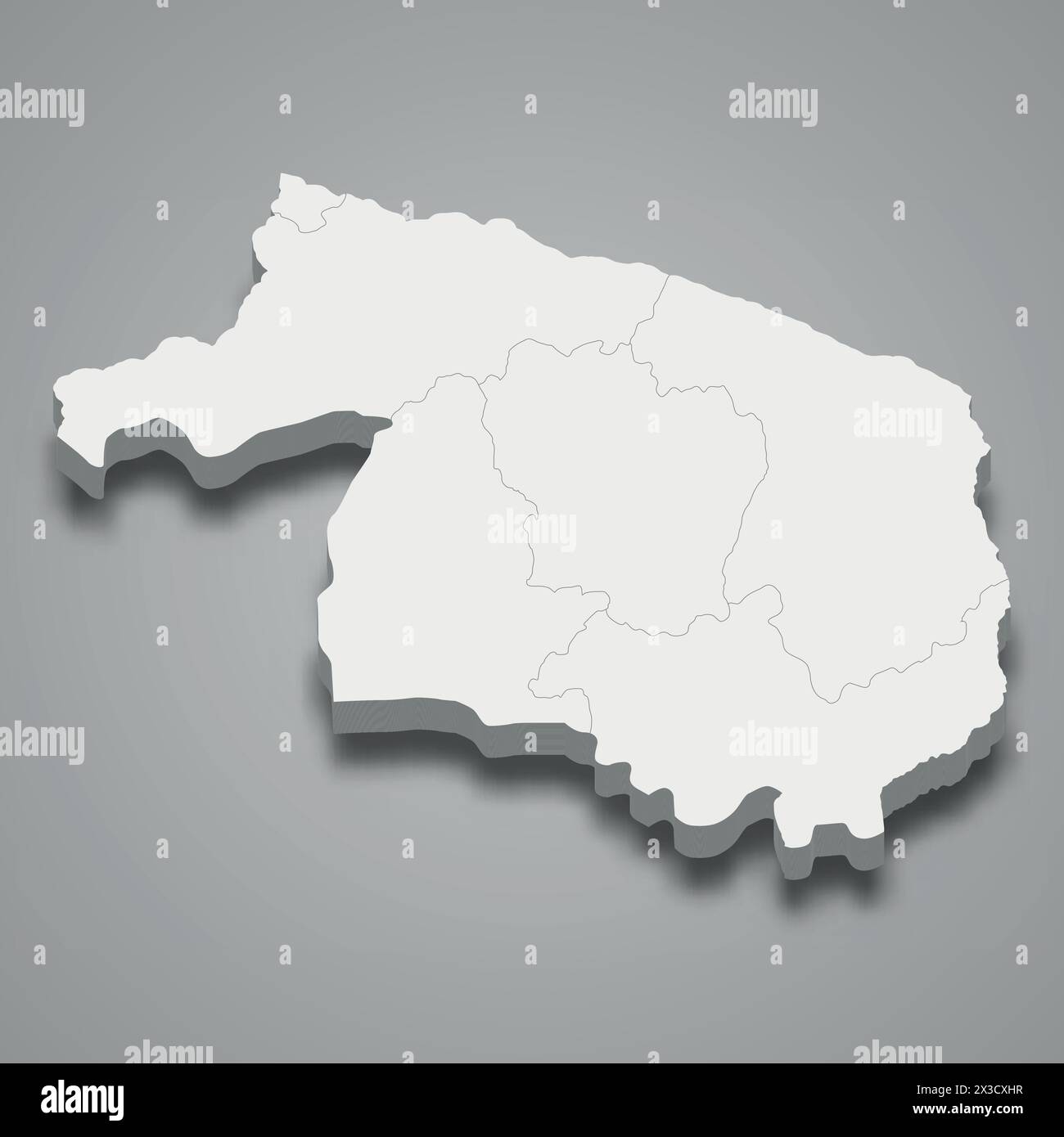 La mappa isometrica 3d di Kwilu è una regione della Repubblica Democratica del Congo, illustrazione vettoriale Illustrazione Vettoriale