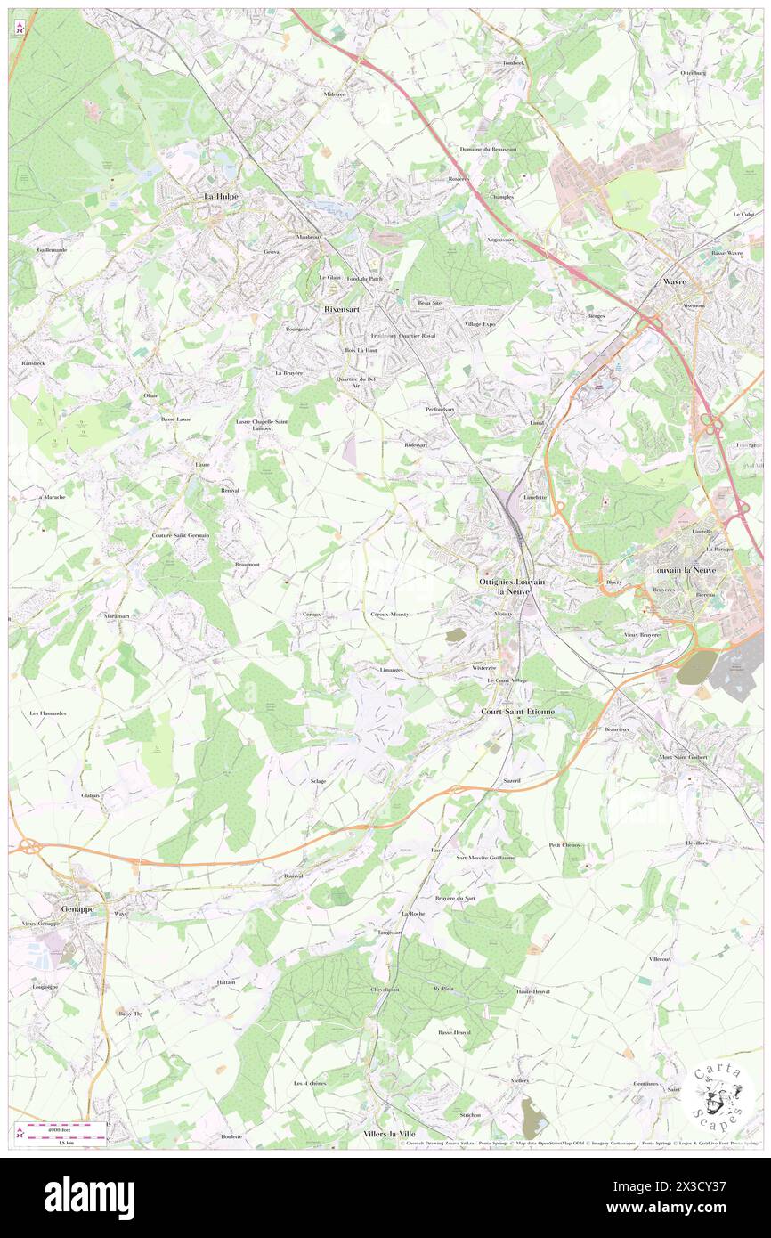 Ottignies-Louvain-la-Neuve, Province du Brabant Wallon, BE, Belgio, Vallonia, N 50 40' 0'', N 4 31' 59''', mappa, Cartascapes Mappa pubblicata nel 2024. Esplora Cartascapes, una mappa che rivela i diversi paesaggi, culture ed ecosistemi della Terra. Viaggia attraverso il tempo e lo spazio, scoprendo l'interconnessione del passato, del presente e del futuro del nostro pianeta. Foto Stock