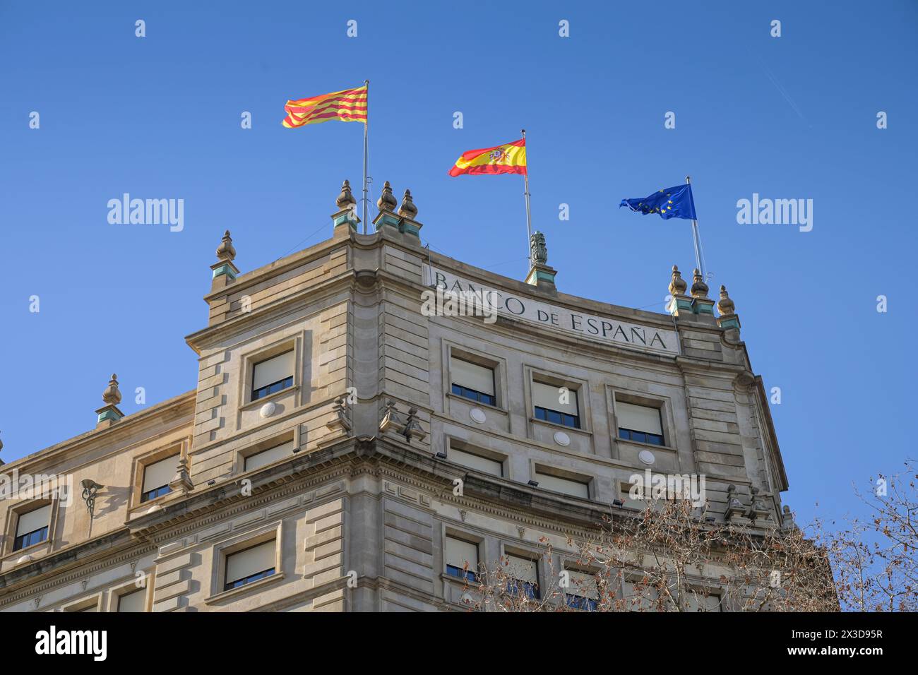 Banc d'Espanya, PL. De Catalunya, Barcellona, Katalonien, spagnolo Foto Stock