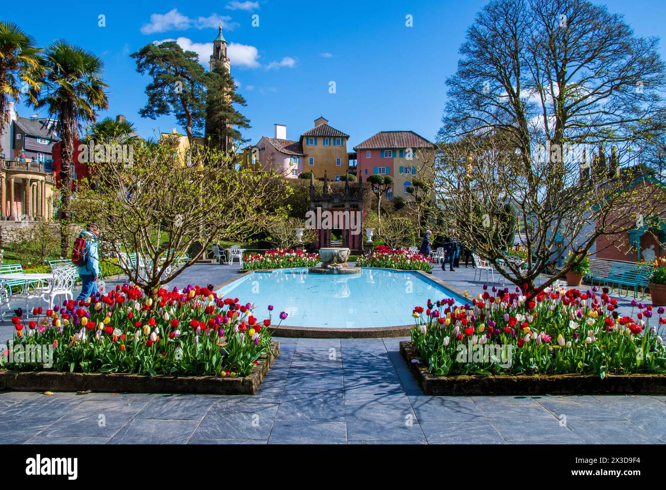 Villaggio di Portmerion, Galles del Nord Foto Stock