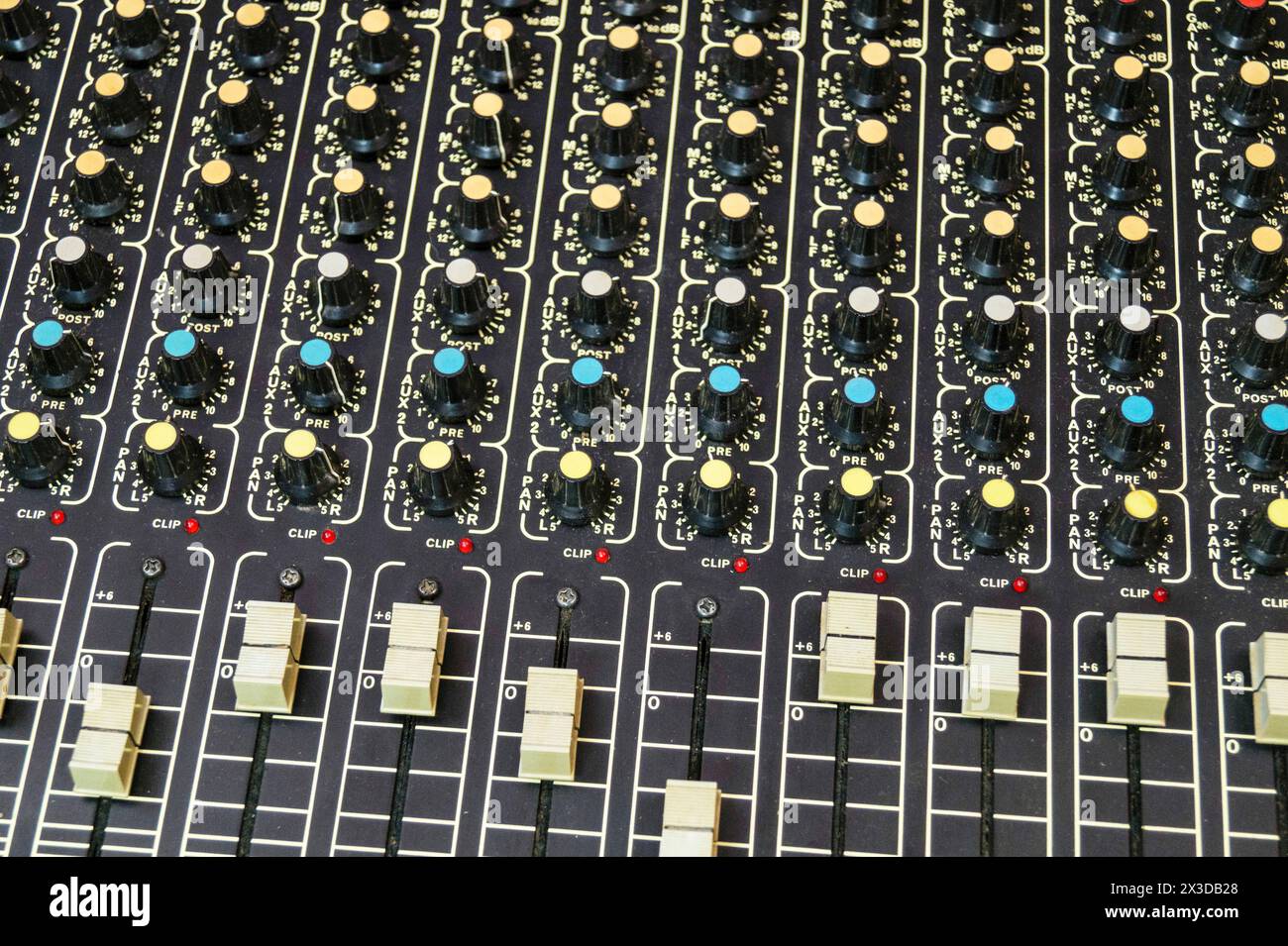 console di mixaggio Foto Stock