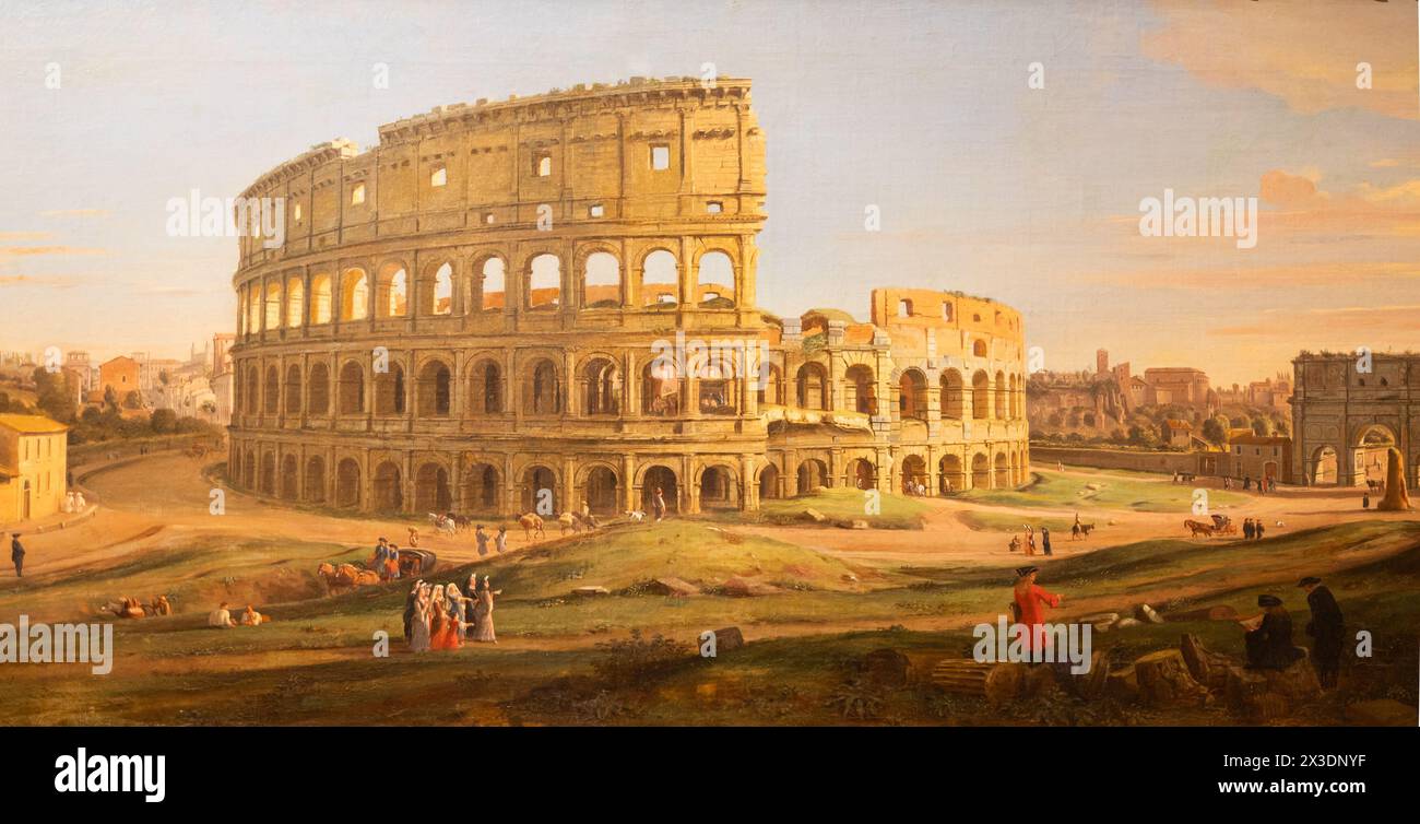 Torino, Italia - maggio 2023: Il Colosseo, il dipinto Gaspare Vanvitelli, Roma 1736 Foto Stock