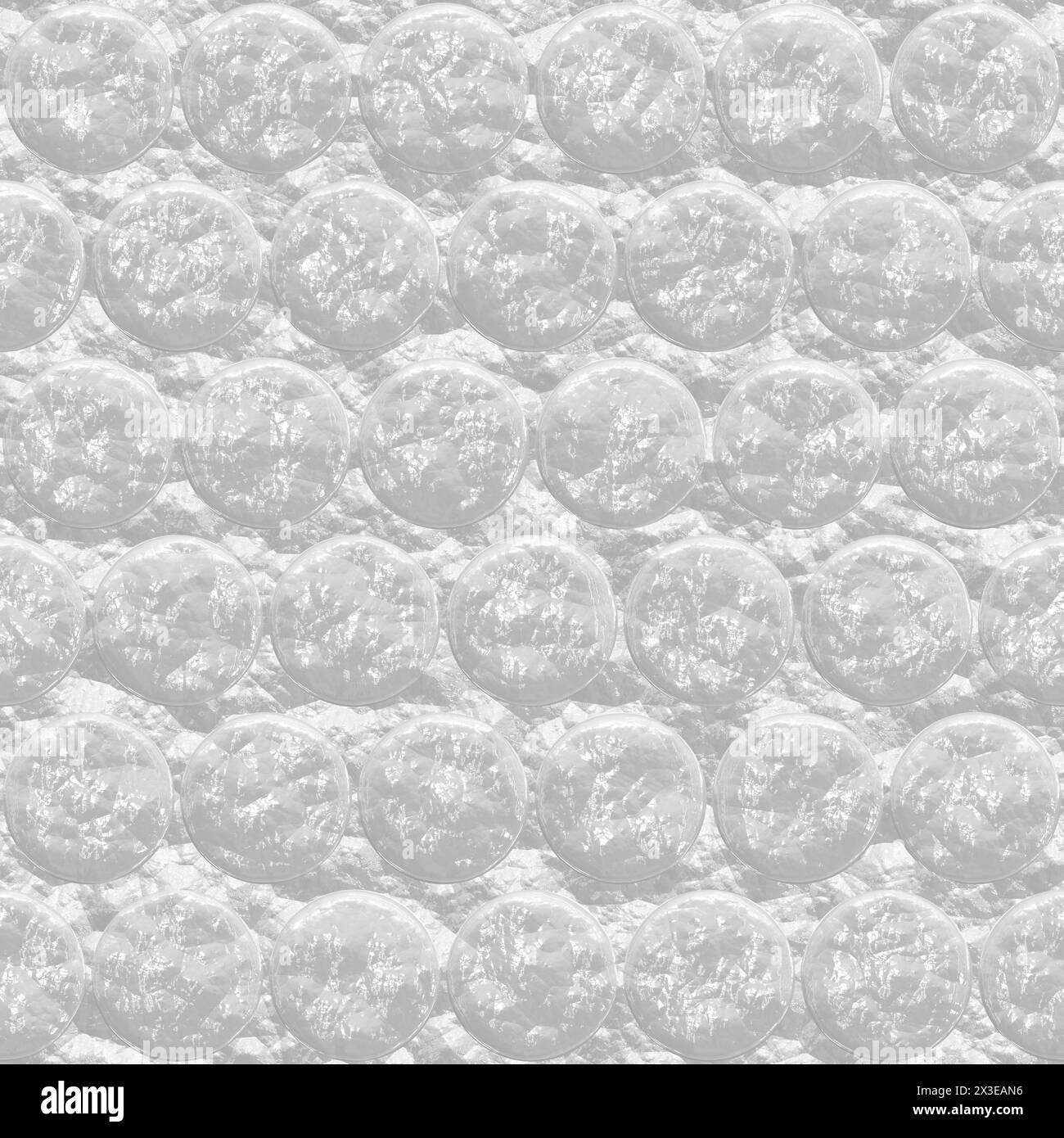 Motivo senza cuciture con avvolgimento a bolle. Struttura ad alta risoluzione senza cuciture (8000x8000), realistica confezione a bolle d'aria in polietilene. Design di sfondo grafico alla moda. Moderno Foto Stock