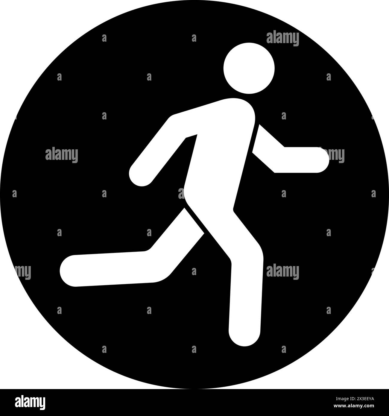 Icona piatta di un running man sotto forma di silhouette umana Illustrazione Vettoriale