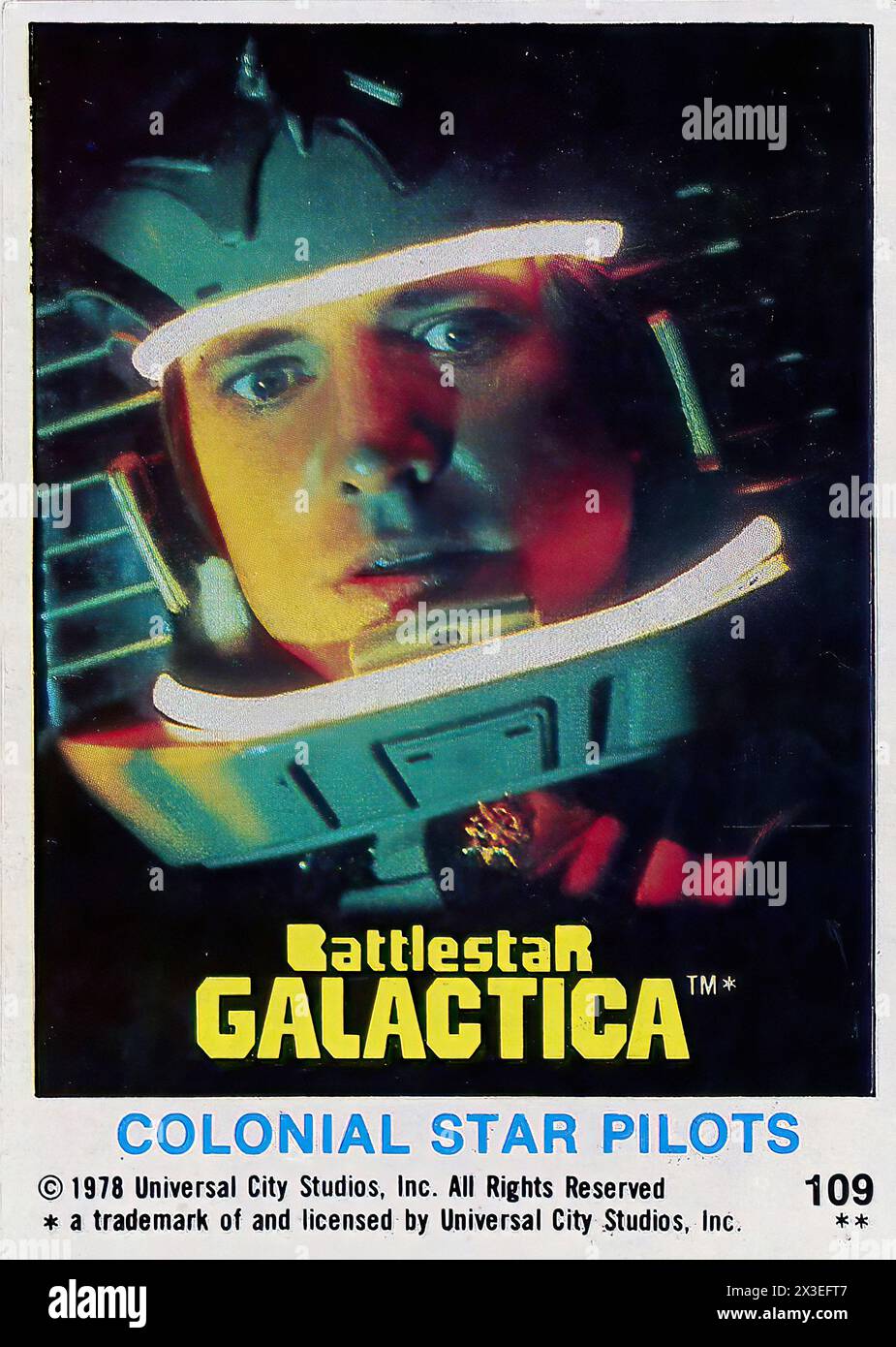 Colonial Star Pilots - Battlestar Galactica - Stampa di film promozionale americano d'epoca Foto Stock