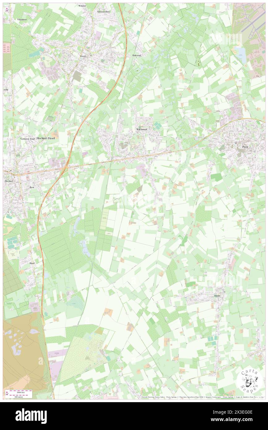 Houterstraat, Provincie Limburg, BE, Belgio, Fiandre, N 51 7' 7'', N 5 24' 43'', MAP, Cartascapes Map pubblicata nel 2024. Esplora Cartascapes, una mappa che rivela i diversi paesaggi, culture ed ecosistemi della Terra. Viaggia attraverso il tempo e lo spazio, scoprendo l'interconnessione del passato, del presente e del futuro del nostro pianeta. Foto Stock