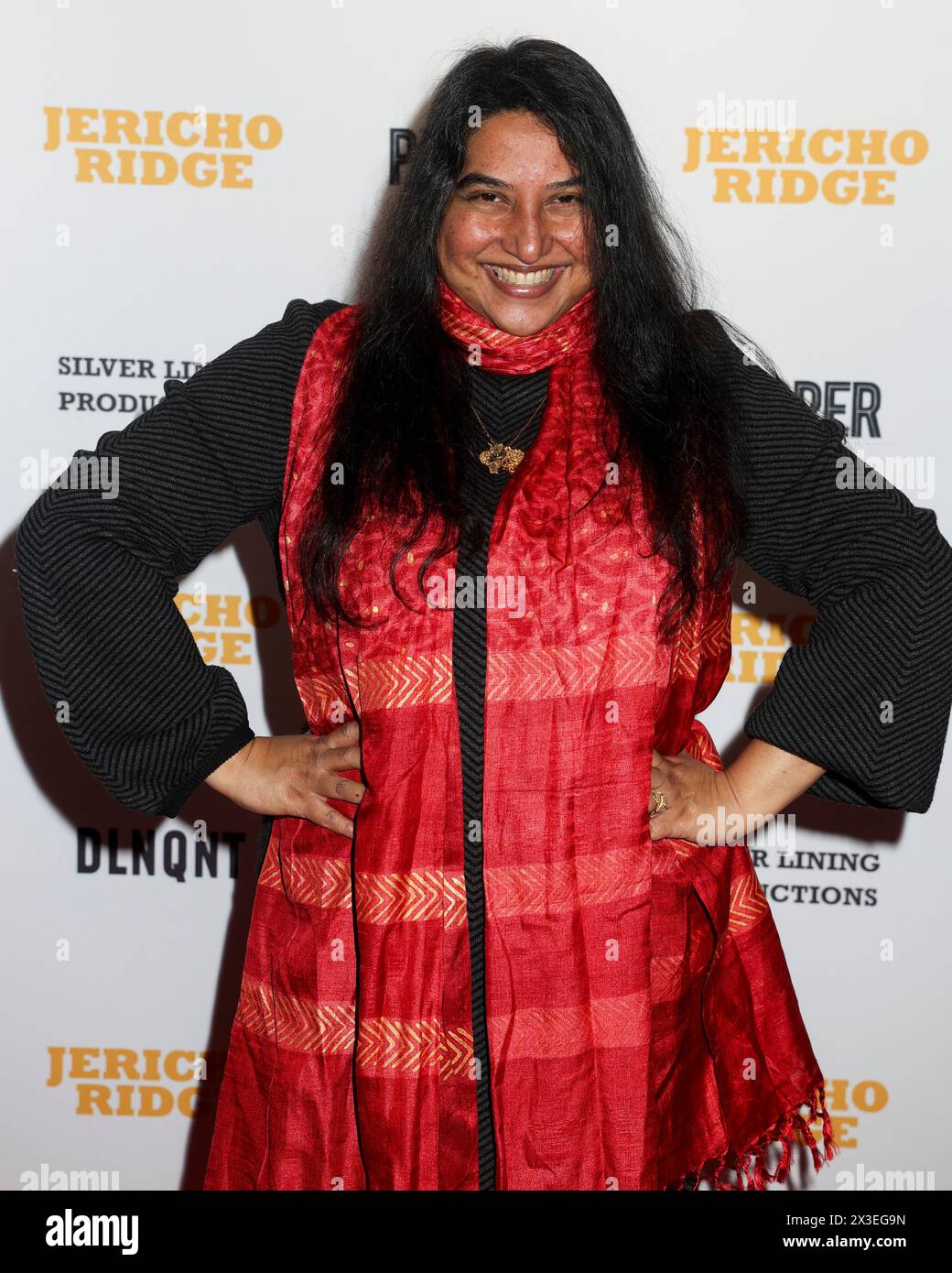 Londra, Regno Unito. 25 aprile 2024. Ashanti Omkar partecipa alla Jericho Ridge Premiere al Curzon Soho di Soho, Londra. Credito: SOPA Images Limited/Alamy Live News Foto Stock