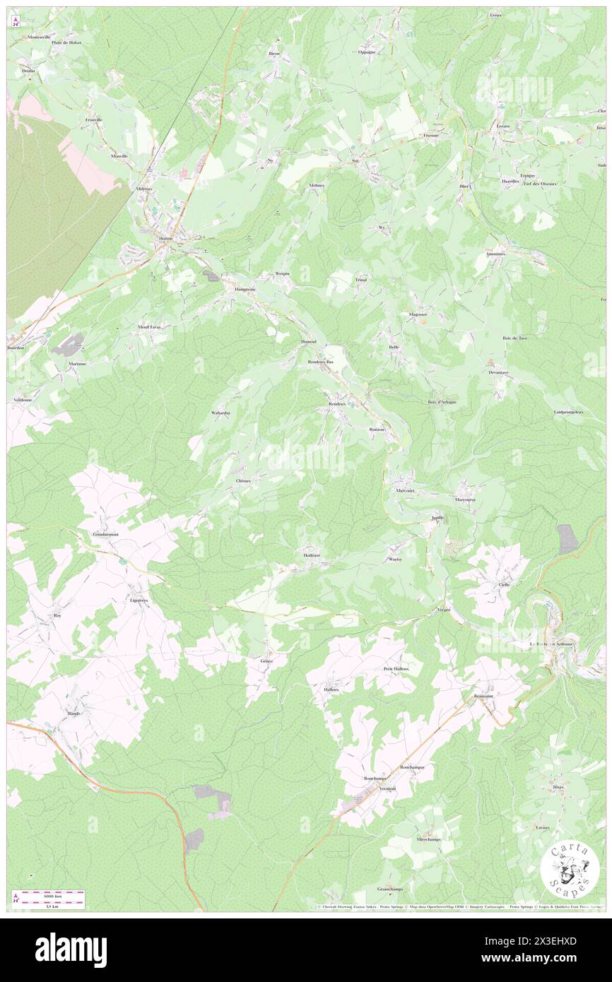 Arrondissement de Marche-en-Famenne, Province du Luxembourg, BE, Belgio, Vallonia, N 50 13' 16'', N 5 29' 36'', MAP, Cartascapes Map pubblicata nel 2024. Esplora Cartascapes, una mappa che rivela i diversi paesaggi, culture ed ecosistemi della Terra. Viaggia attraverso il tempo e lo spazio, scoprendo l'interconnessione del passato, del presente e del futuro del nostro pianeta. Foto Stock