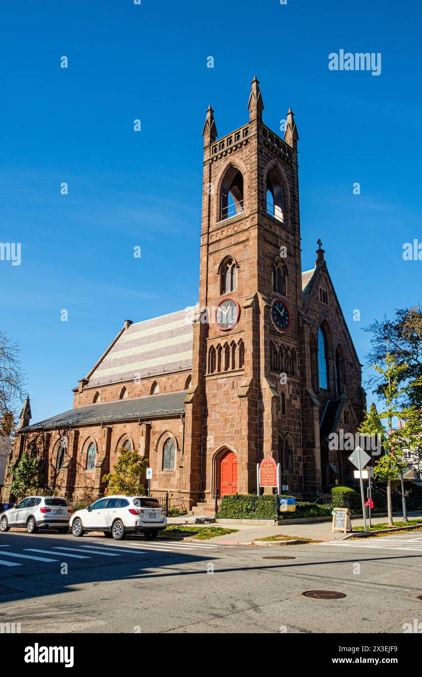 St Michaels Episcopal Church, Hope Street, Bristol, RI Foto Stock