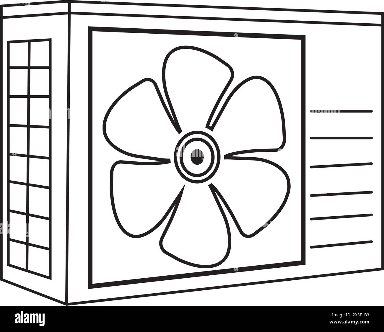 Illustrazione vettoriale dell'icona del climatizzatore esterno con design Siimple Illustrazione Vettoriale