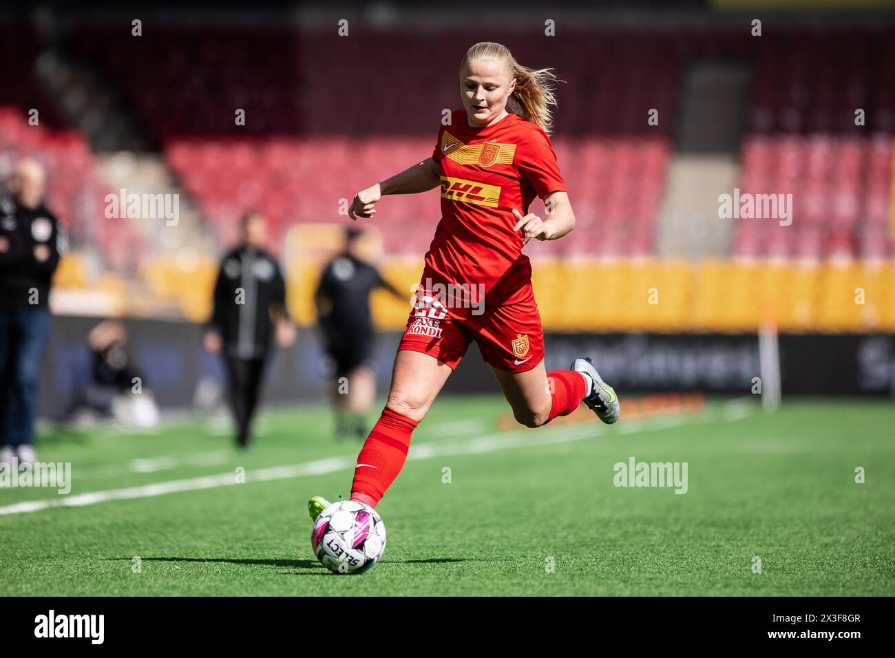 Farum, Danimarca. 21 aprile 2024. Cecilie Larsen (28) del Nordsjaelland si è vista nel Gjensidige Kvindeliga match tra FC Nordsjaelland e Aarhus GF al Right to Dream Park di Farum. (Foto: Gonzales Photo - Dejan Obretkovic). Foto Stock