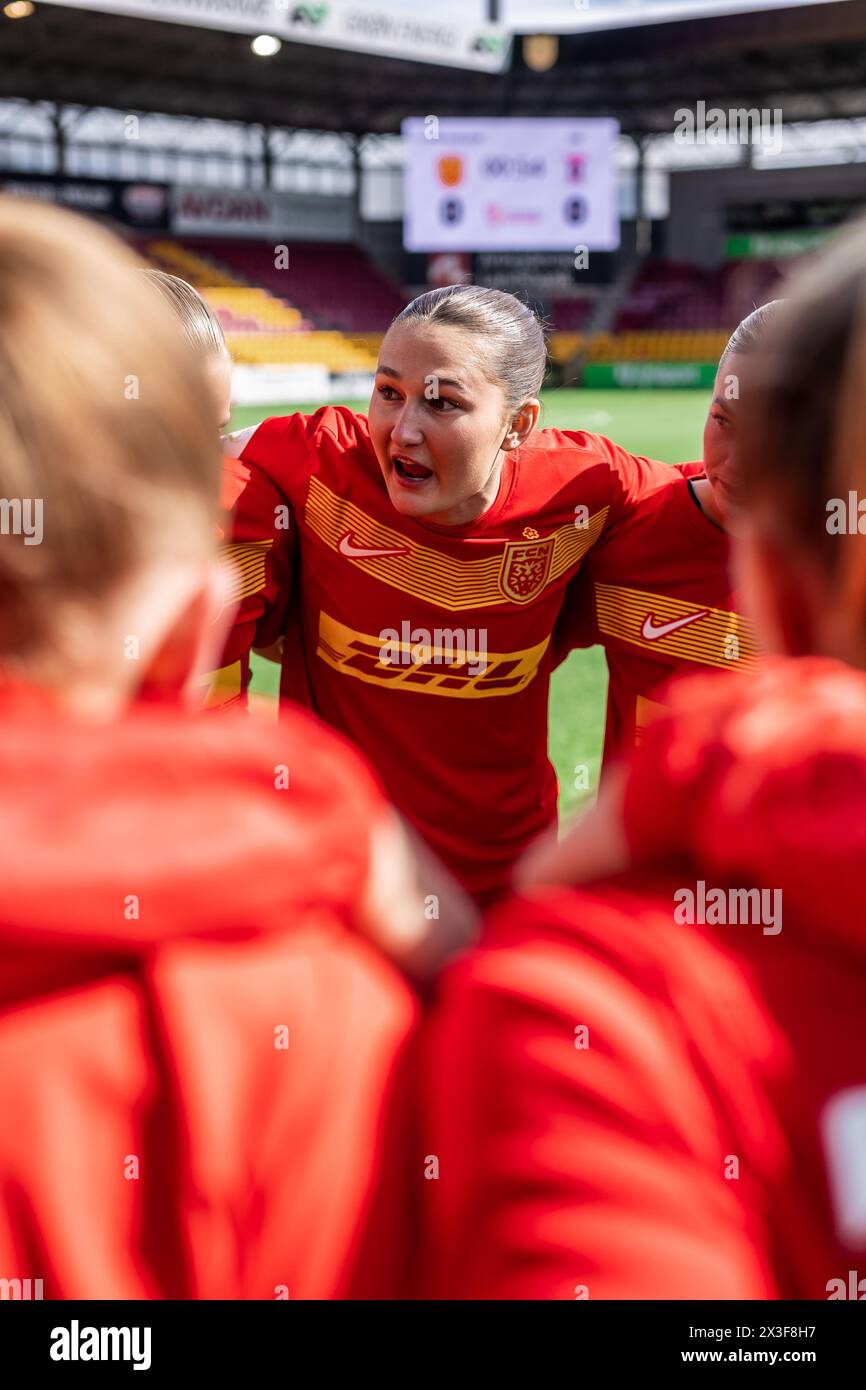 Farum, Danimarca. 21 aprile 2024. Winonah Heatley del Nordsjaelland si è visto nel Gjensidige Kvindeliga match tra FC Nordsjaelland e Aarhus GF al Right to Dream Park di Farum. (Foto: Gonzales Photo - Dejan Obretkovic). Foto Stock