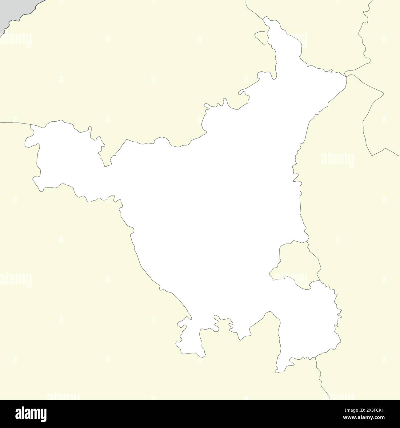 La mappa delle località di Haryana è uno stato dell'India con stato e paese vicini Illustrazione Vettoriale