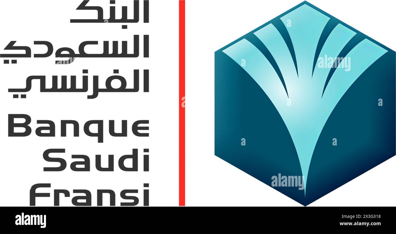 New York, USA - 9 marzo 2024: Banque Saudi Fransi Company Logo, Corporation Icon. Foto Stock