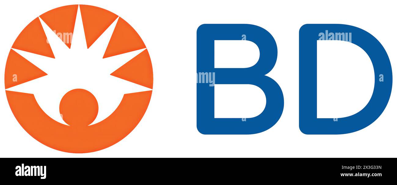 New York, USA - 9 marzo 2024: BD Becton Dickinson Company Logo, Corporation Icon. Foto Stock