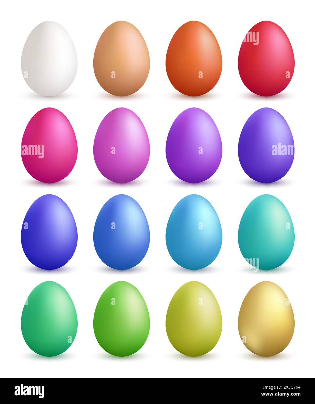 Uova colorate. Happy pasqua simboli collezione vettore uova colorate. Regalo di Pasqua stilizzato varie uova colorate, tradizionale illustrazione di festa Illustrazione Vettoriale