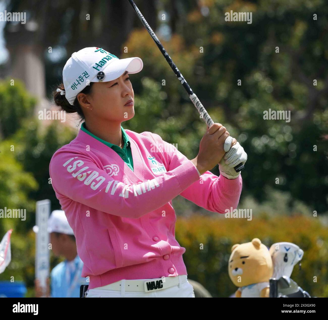 26 aprile 2024: LPGA - Ladies Professional Golf Association - MINJEE LEE sul primo tee al JM Eagle LA Championship 2024, presentato da Plastpro, Wilshire Country Club, Los Angeles, CA, USA, 26 aprile 2024.Credit Image cr Scott Mitchell/ZUMA Press (Credit Image: © Scott Mitchell/ZUMA Press Wire) SOLO PER USO EDITORIALE! Non per USO commerciale! Foto Stock