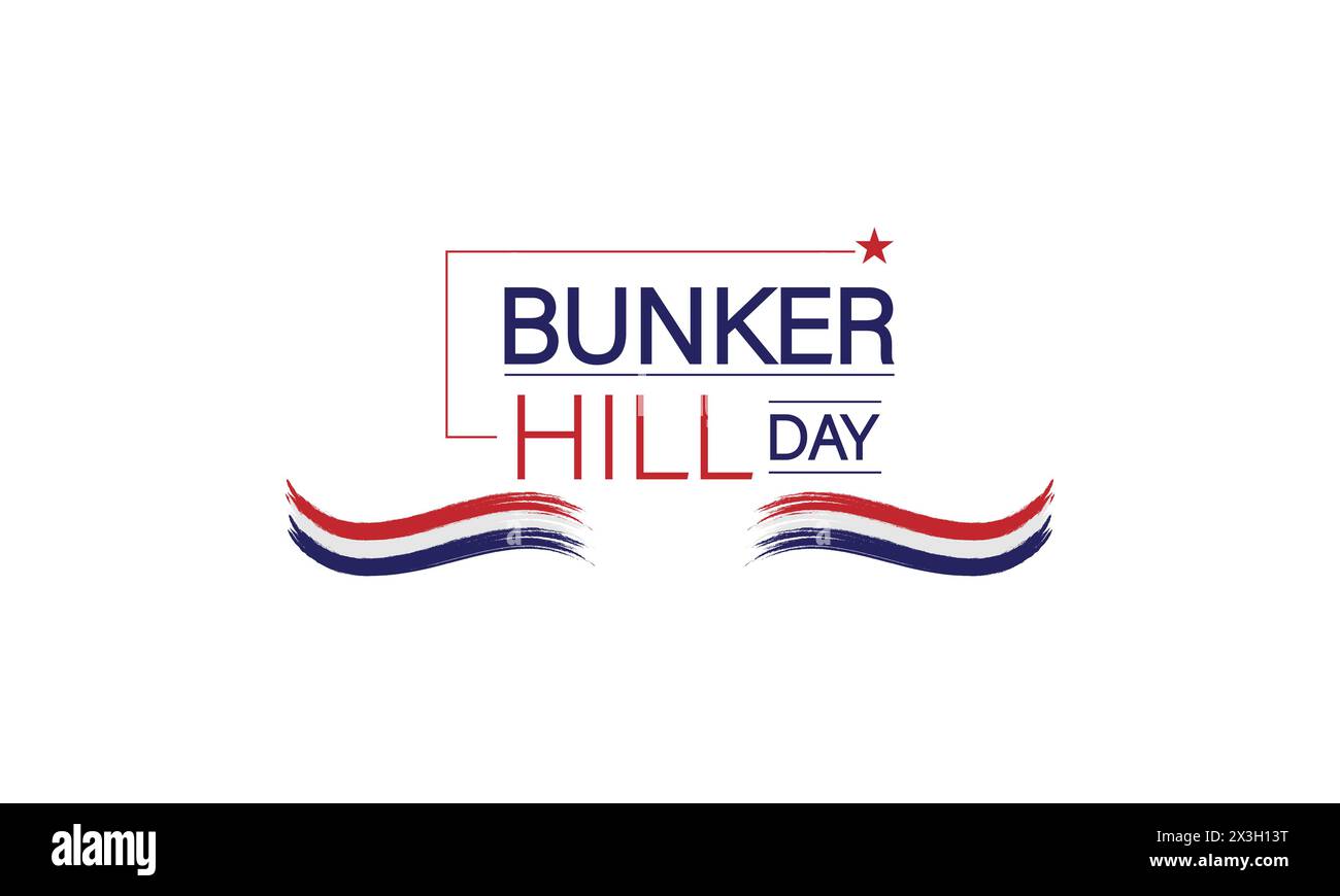 Festeggiamo il Bunker Hill Day con una splendida illustrazione testuale Illustrazione Vettoriale