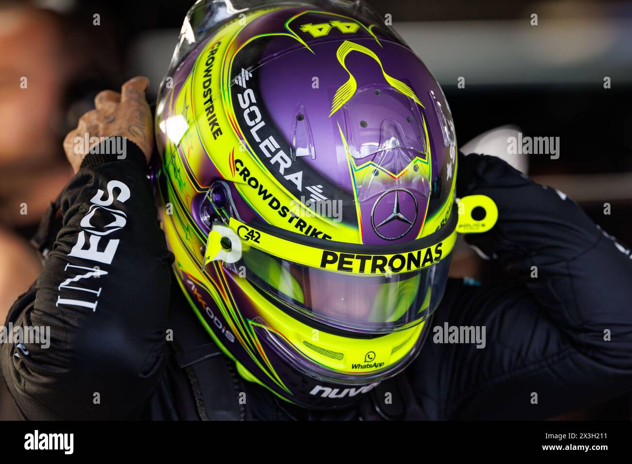 Circuito di Suzuka, 5 aprile 2024: Lewis Hamilton (GBR) della Mercedes durante il Gran Premio di Formula 1 del Giappone 2024. Foto Stock