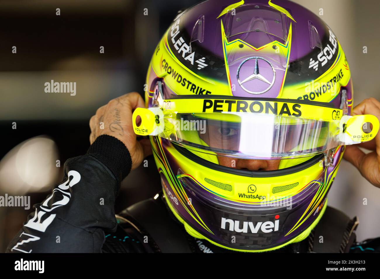 Circuito di Suzuka, 5 aprile 2024: Lewis Hamilton (GBR) della Mercedes durante il Gran Premio di Formula 1 del Giappone 2024. Foto Stock