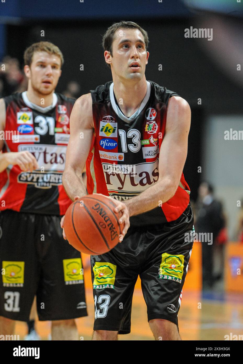 2009 03 14. Chuck Eidson - giocatore della BC "Lietuvos Rytas". Foto Stock