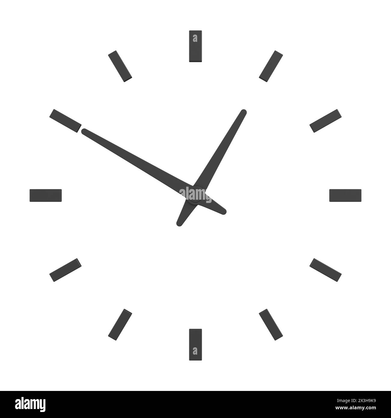 Orologio su sfondo bianco. Illustrazione 3D isolata Foto Stock