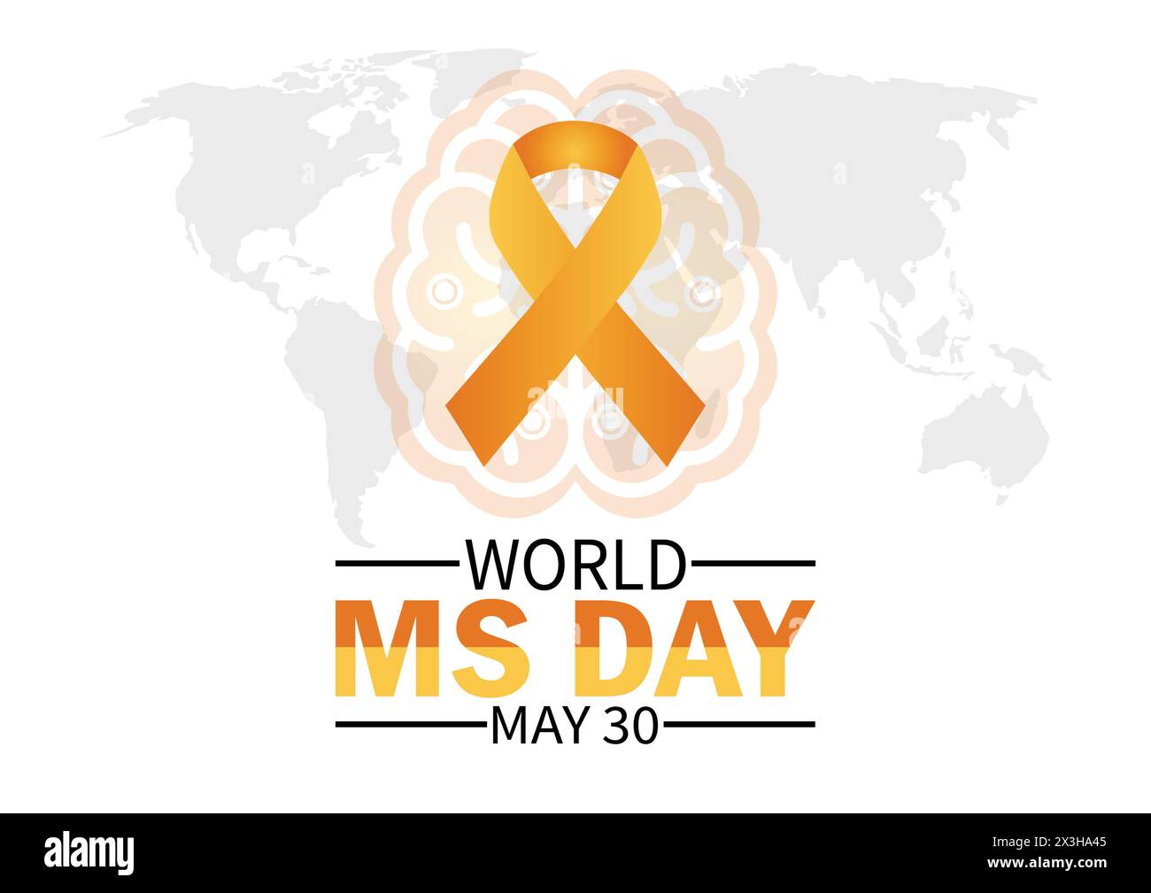 Sfondo World MS Day con forme e tipografia, banner, scheda, poster, modello. World MS Day, antefatti Illustrazione Vettoriale