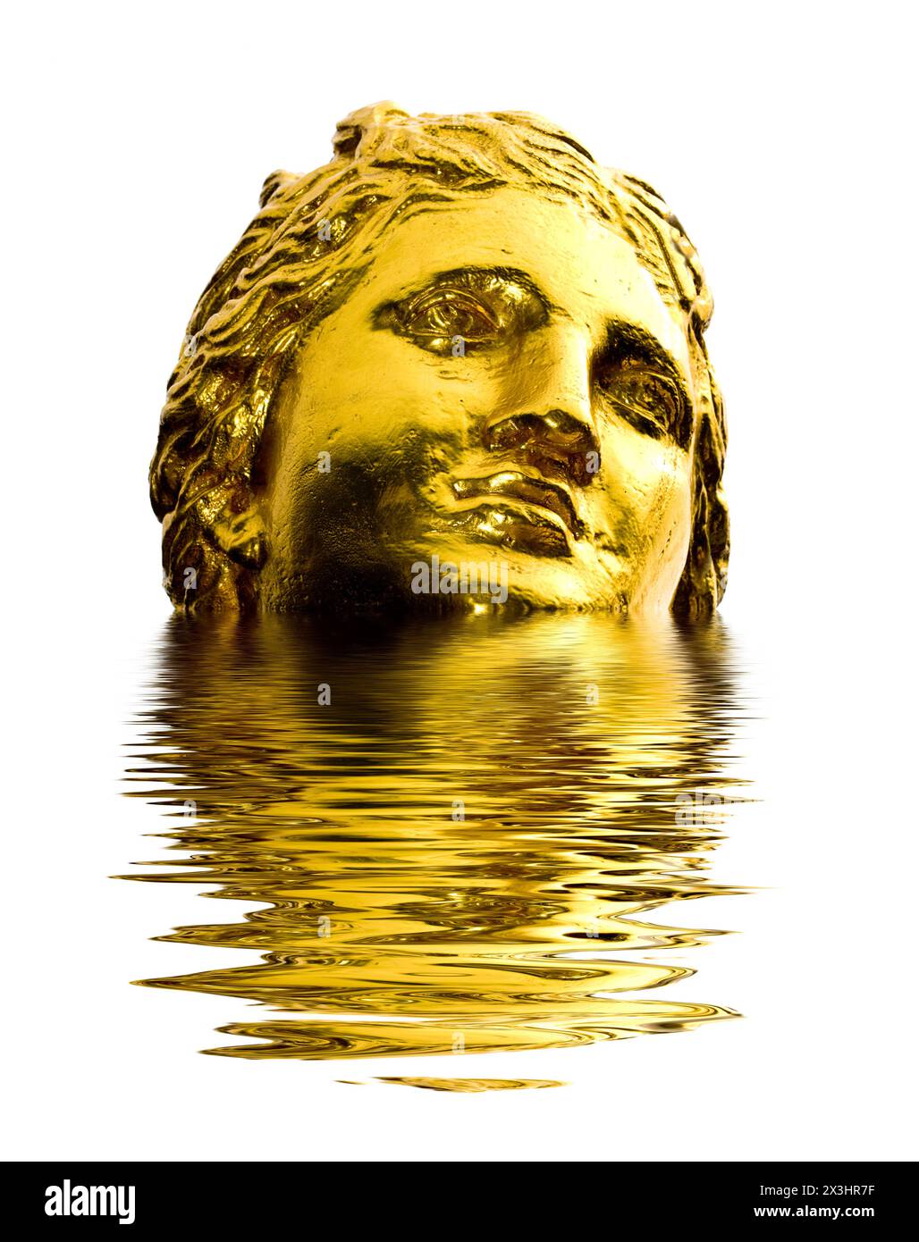 Scultura in oro, giardino Grosser Garten nei giardini Herrenhaeuser Gaerten, Herrenhausen, Hannover, bassa Sassonia, Germania, Europa, digitalmente alterata Foto Stock