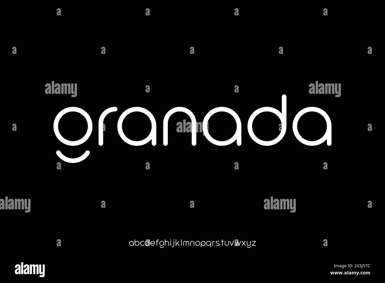 Grafica elegante e creativa con caratteri vettoriali per caratteri in stile moderno Illustrazione Vettoriale