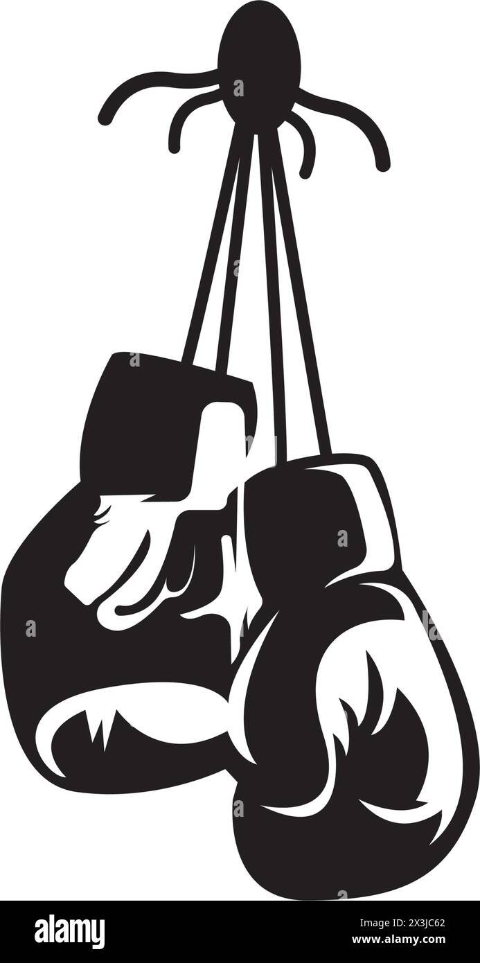 guanti da boxe logo icona vettoriale disegno illustrativo Illustrazione Vettoriale