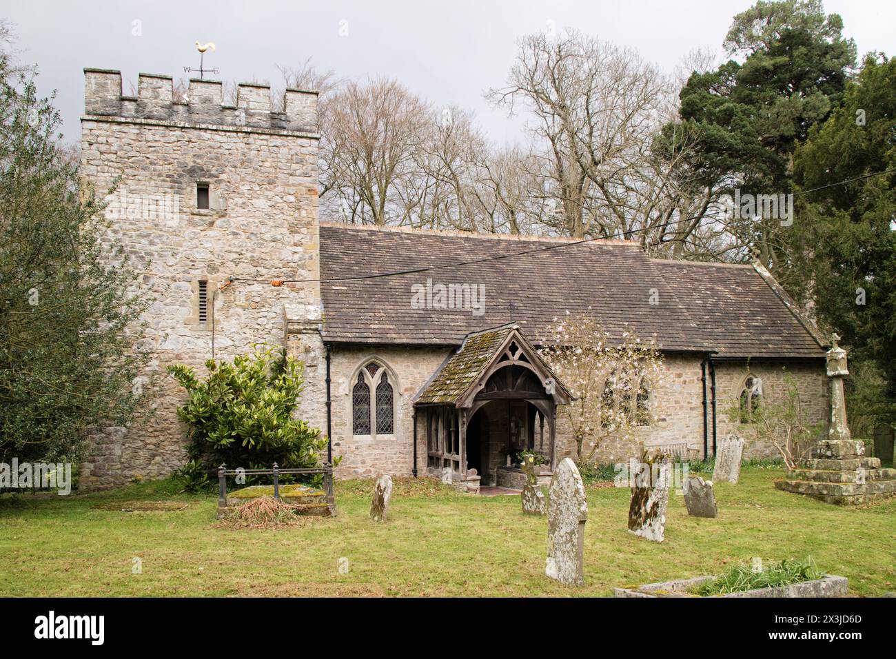 Chiesa parrocchiale di St Michael and All Angels a Knill, Herefordshire, Enghamd, Regno Unito Foto Stock