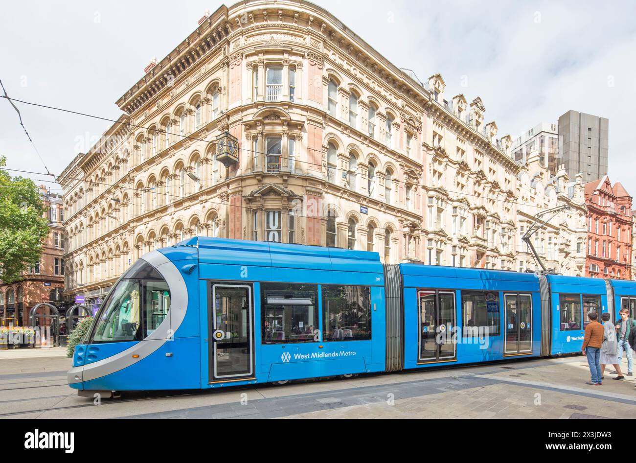 West Midlands Metro che opera tra Birmingham e Wolverhampton, Birmingham, Inghilterra, Regno Unito Foto Stock