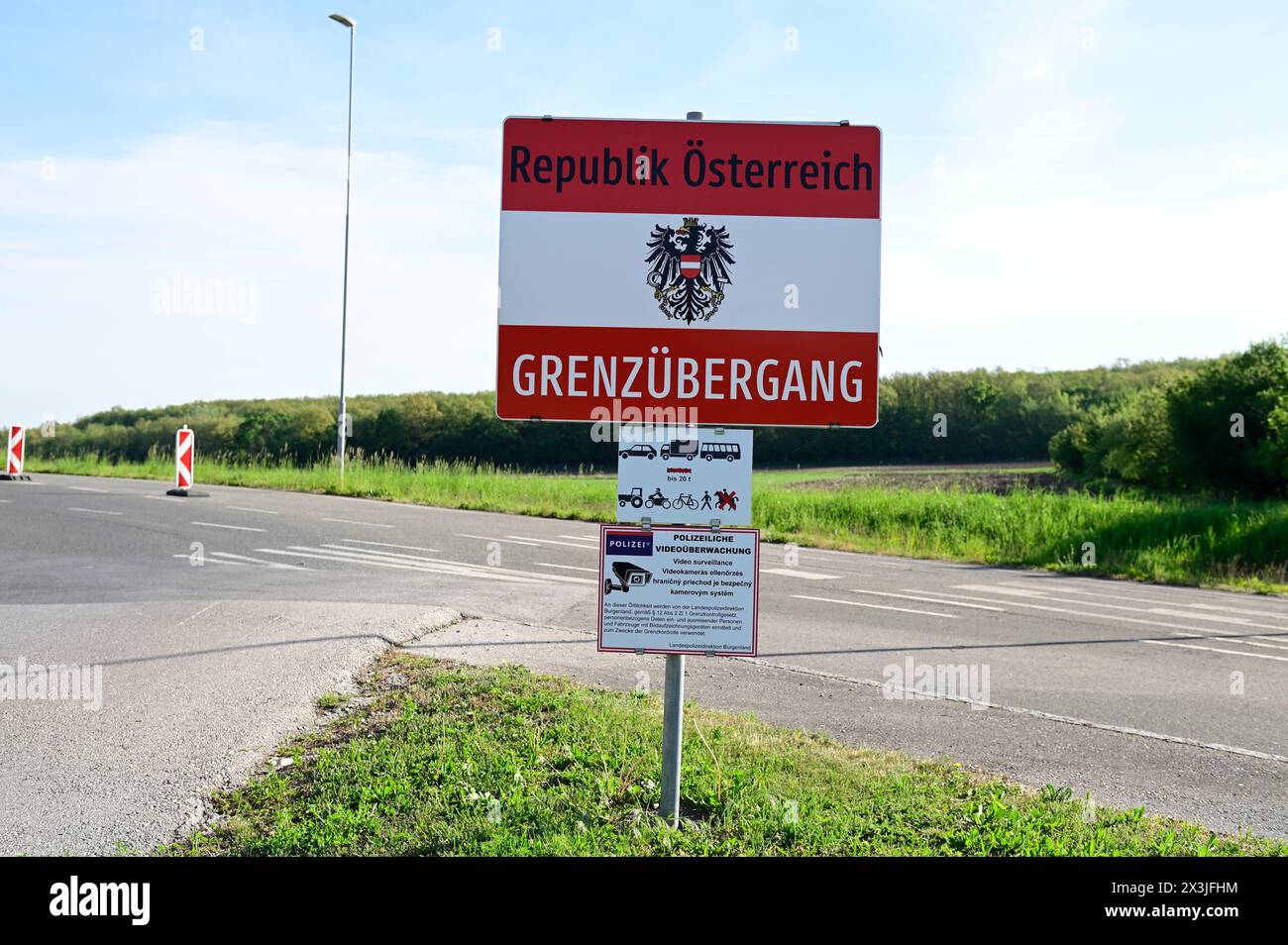 Valico di frontiera della Repubblica d'Austria Foto Stock