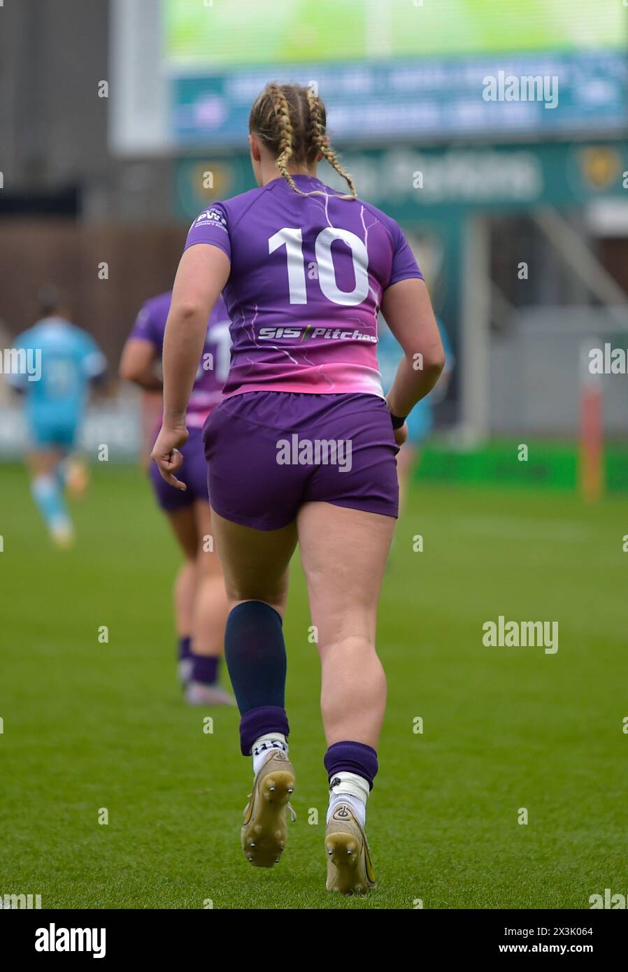 NORTHAMPTON, INGHILTERRA - Sab 27-aprile -2024: Lia Green di Loughborough Lightning durante l'Allianz Premiership Women's Rugby match tra Loughborough Lightning e sale Sharks ai Franklin's Gardens il 27-aprile -2024: A Northampton, Inghilterra . Crediti: PATRICK ANTHONISZ/Alamy Live News Foto Stock