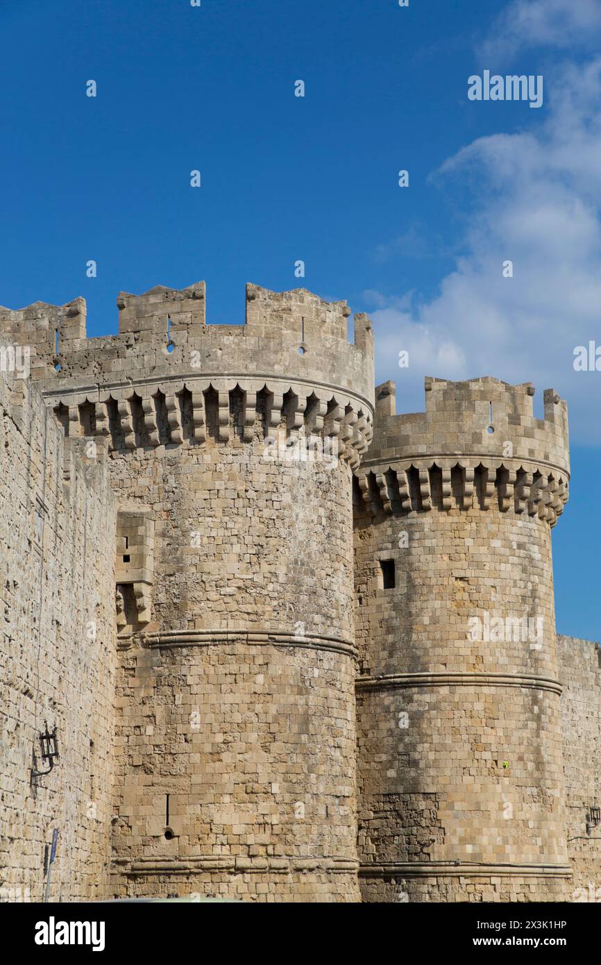 Marine Gate, Rhodes Old Town, Rhodes, Dodecaneso Island Group, Grecia Foto Stock