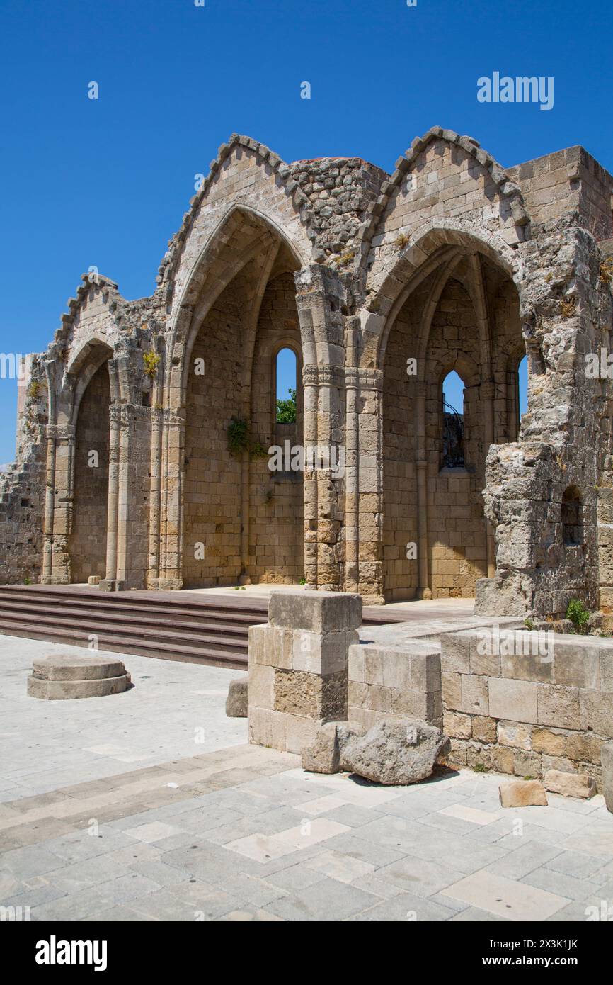 Vergine Maria della Chiesa di Burgh, Rodi Città Vecchia, Rodi, Isola Dodecanese, Grecia Foto Stock