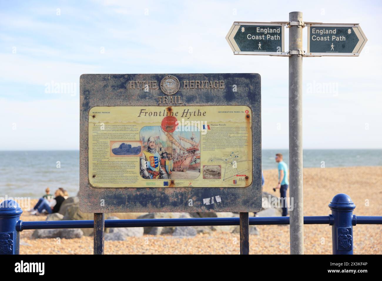 Hythe Heritage Trail info, sull'antica città di cinque Port sulla costa del Kent, Regno Unito Foto Stock