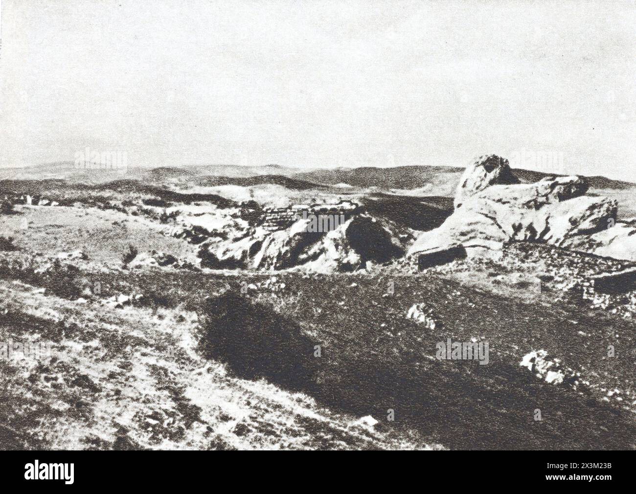 Le rovine dell'antica capitale ittita, la città di Hattusash. Foto della metà del XX secolo. Foto Stock