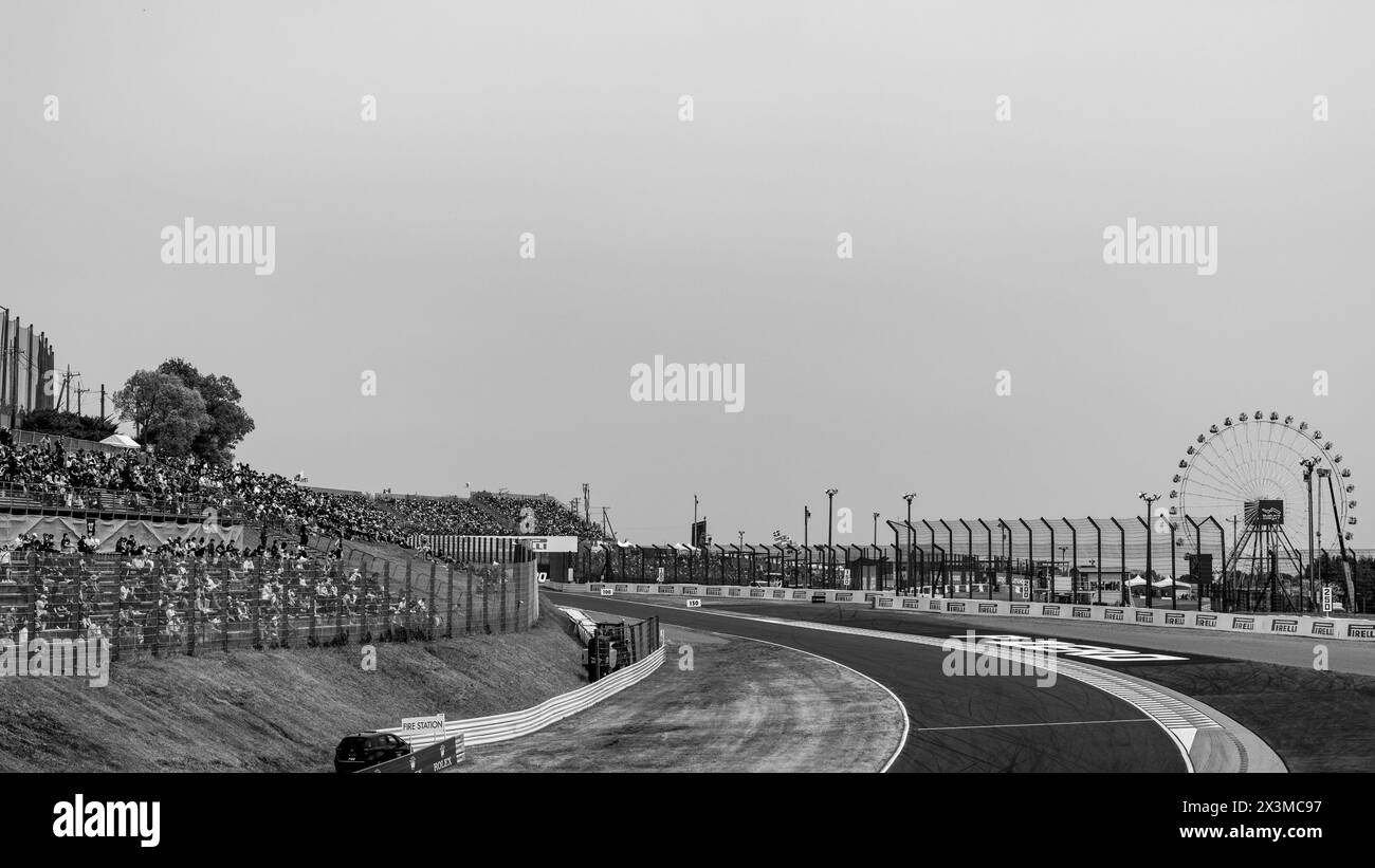 Circuito di Suzuka, 6 aprile 2024: Una vista della 130R durante il Gran Premio di Formula 1 del Giappone 2024. Foto Stock