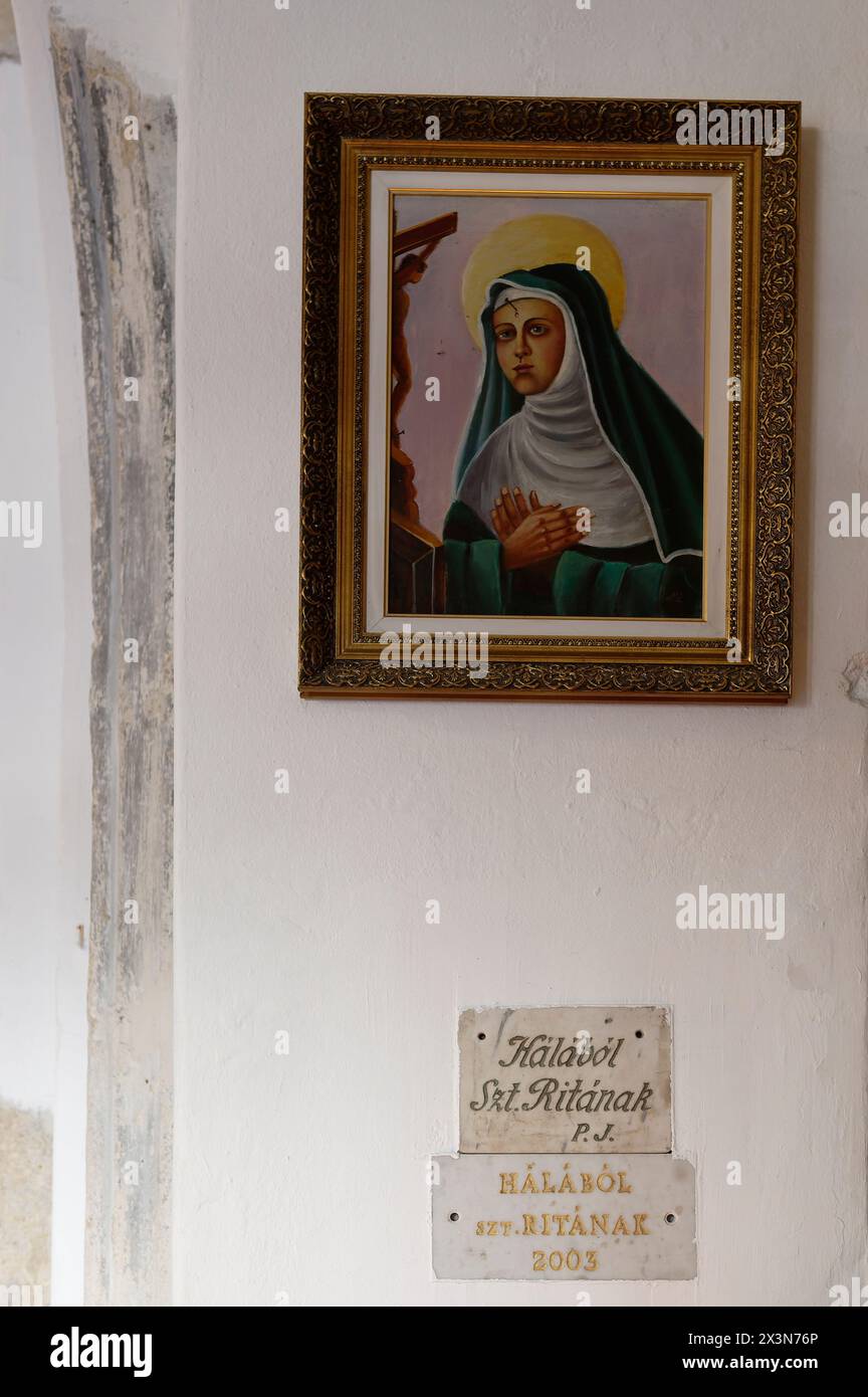 Sopron, Ungheria. Cattedrale di St George nella città vecchia di Sopron. Immagine di Santa Rita da Cascia (nata Margherita lotti, 1381 a Roccaporena; † 22 maggio 1447 a Cascia) Foto Stock