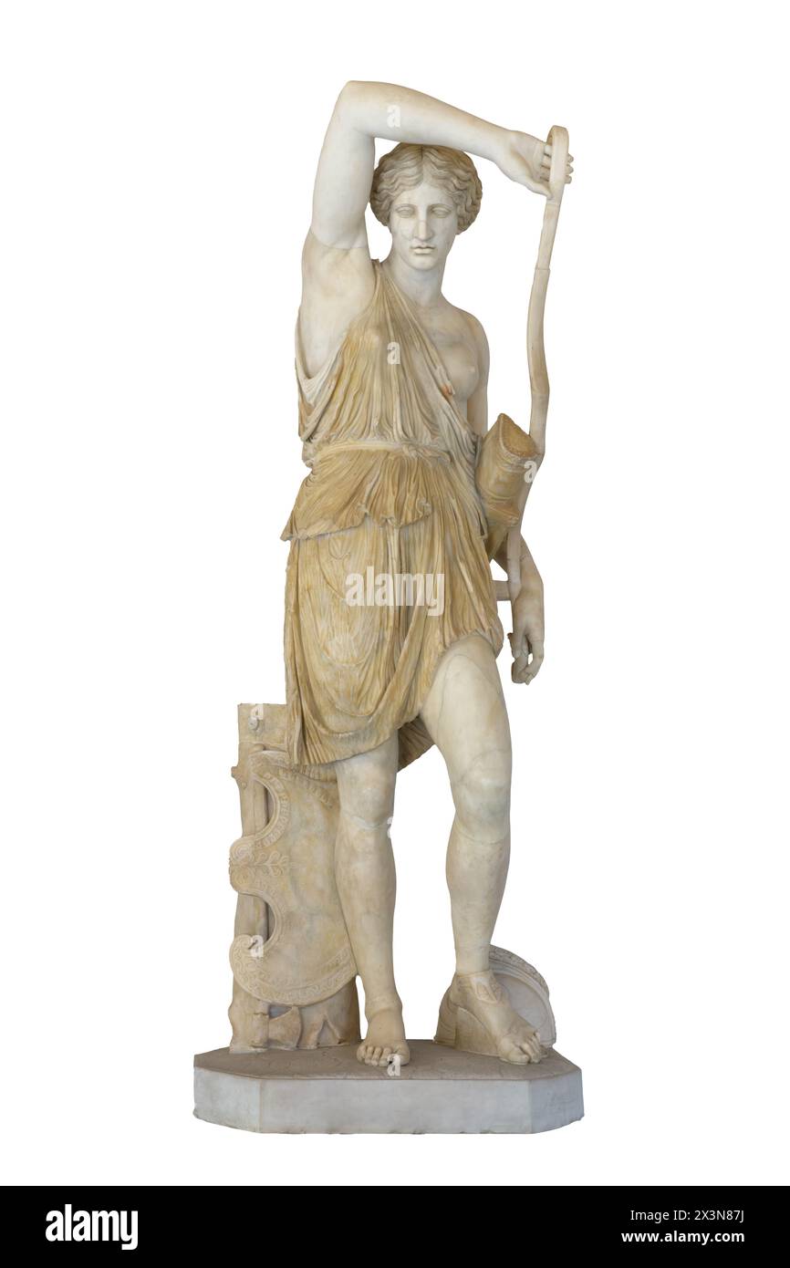 Statua di un'Amazzonia ferita (tipo Mattei), copia romana dell'originale greco di Fidia con replica della testa di Policleito del 440-430 a.C. Foto Stock